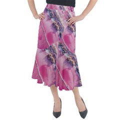 Texture Pink Pattern Paper Grunge Midi Mermaid Skirt by Ndabl3x