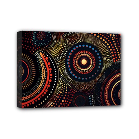 Abstract Geometric Pattern Mini Canvas 7  X 5  (stretched) by Ndabl3x