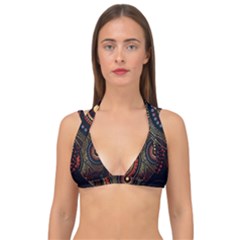 Abstract Geometric Pattern Double Strap Halter Bikini Top by Ndabl3x