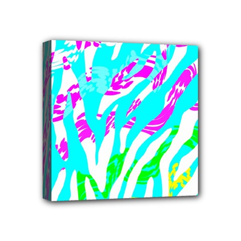 Animal Print Bright Abstract Mini Canvas 4  X 4  (stretched) by Ndabl3x