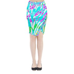 Animal Print Bright Abstract Midi Wrap Pencil Skirt by Ndabl3x