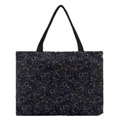 Midnight Blossom Elegance Black Backgrond Medium Tote Bag by dflcprintsclothing
