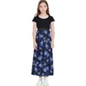 Stylized Floral Intricate Pattern Design Black Backgrond Kids  Flared Maxi Skirt View1