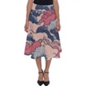 Waves Ocean Sea Water Pattern Rough Seas Digital Art Nature Nautical Perfect Length Midi Skirt View1