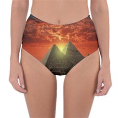 Pyramids Egypt Monument Landmark Sunrise Sunset Egyptian Reversible High-waist Bikini Bottoms by Proyonanggan