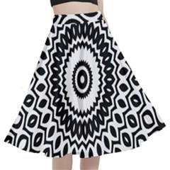 Circular Concentric Radial Symmetry Abstract A-line Full Circle Midi Skirt With Pocket by Proyonanggan