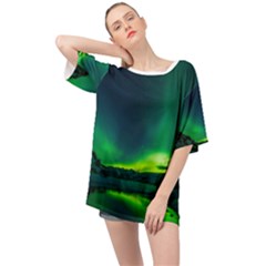 Iceland Aurora Borealis Oversized Chiffon Top by Proyonanggan