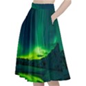 Iceland Aurora Borealis A-Line Full Circle Midi Skirt With Pocket View2