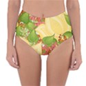 Pattern Texture Leaves Reversible High-Waist Bikini Bottoms View3