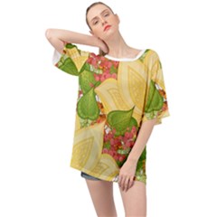 Pattern Texture Leaves Oversized Chiffon Top by Proyonanggan
