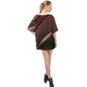 Texture Abstract Curve  Pattern Red Oversized Chiffon Top View2