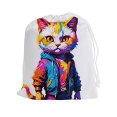 Wild Cat Drawstring Pouch (2xl) by Sosodesigns19