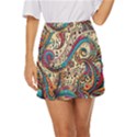 Paisley Print Musical Notes Mini Front Wrap Skirt View1