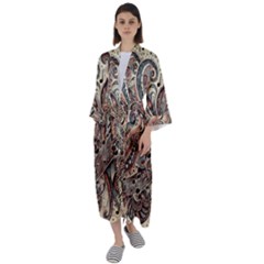 Paisley Print Musical Notes5 Maxi Satin Kimono by RiverRootz