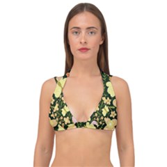 Flowers Rose Blossom Pattern Double Strap Halter Bikini Top by Ndabl3x