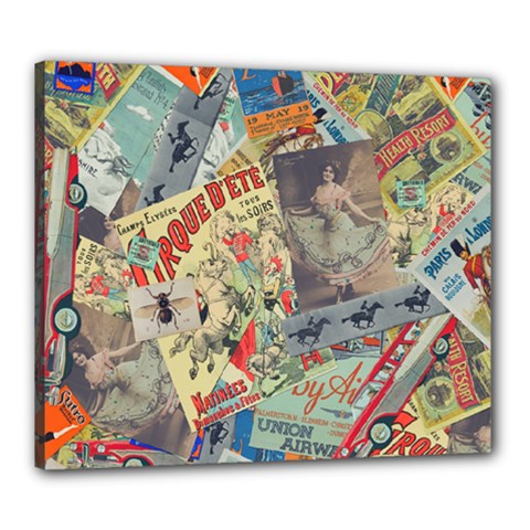 Paper Scattered Vintage Canvas 24  X 20  (stretched) by Ndabl3x