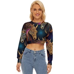Pattern With Horses Lightweight Long Sleeve Sweatshirt by 2607694a