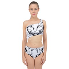Cat - Artistic Paper Cut Spliced Up Two Piece Swimsuit by 2607694c