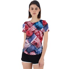 Us Presidential Election Colorful Vibrant Pattern Design  Back Cut Out Sport T-shirt by dflcprintsclothing