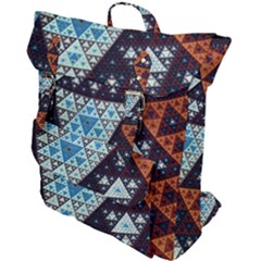 Fractal Triangle Geometric Abstract Pattern Buckle Up Backpack by Cemarart