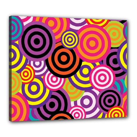 Abstract Circles Background Retro Canvas 24  X 20  (stretched) by Ravend