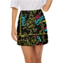 Keep Smiling Doodle Mini Front Wrap Skirt View1