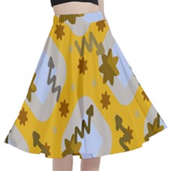 Art Pattern Design Background A-line Full Circle Midi Skirt With Pocket by Proyonanggan