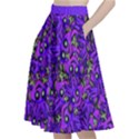 Ugly Funny Monster Bird Illustration Motif Random Pattern Bk A-Line Full Circle Midi Skirt With Pocket View2