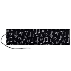 Chalk Music Notes Signs Seamless Pattern Roll Up Canvas Pencil Holder (l) by Ravend