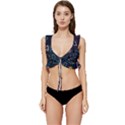 Memphis Seamless Patterns Abstract Jumble Textures Low Cut Ruffle Edge Bikini Top View1