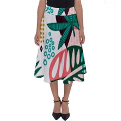 Abstract Seamless Pattern With Tropical Leaves Perfect Length Midi Skirt by Hannah976