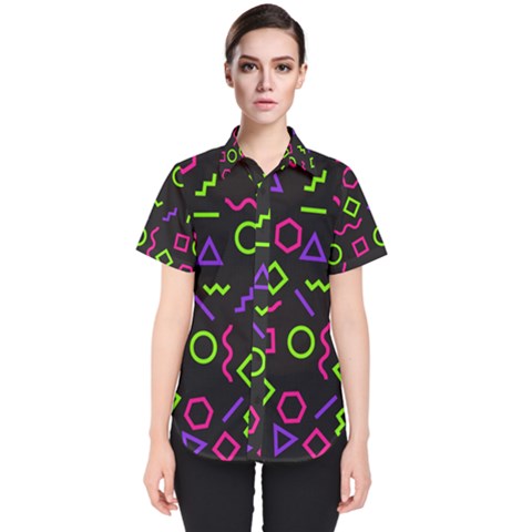 Geometric Seamless Pattern Women s Short Sleeve Shirt by Hannah976