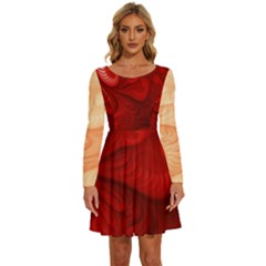 Lachs Kl Rotweissschwarz Kl Long Sleeve Wide Neck Velvet Dress by 2607694c