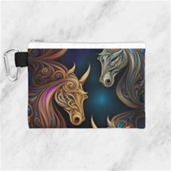 Schwarz Pferde Muster Canvas Cosmetic Bag (medium) by 2607694c