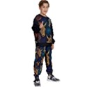 Schwarz pferde muster Kids  Sweatshirt set View3