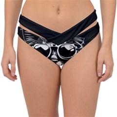Schwarz Katze Punk Double Strap Halter Bikini Bottoms by 2607694c