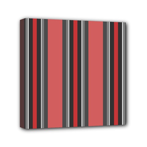 Rosa Grau Streifen Mini Canvas 6  X 6  (stretched) by 2607694c