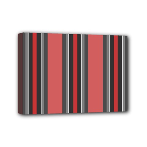 Rosa Grau Streifen Mini Canvas 7  X 5  (stretched) by 2607694c