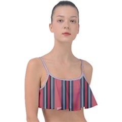 Rosa Grau Streifen Frill Bikini Top by 2607694c