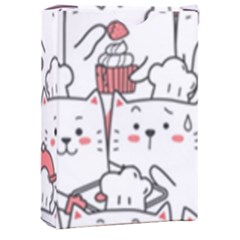 Cute Cat Chef Cooking Seamless Pattern Cartoon Playing Cards Single Design (rectangle) With Custom Box by Bedest
