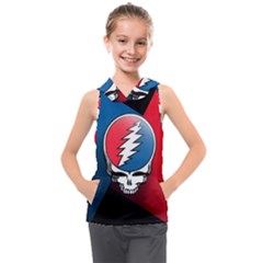 Grateful Dead Big Skull Kids  Sleeveless Hoodie by Bedest
