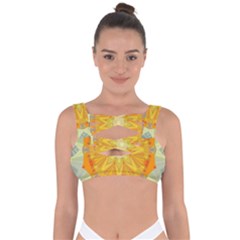 Sunshine Sunny Sun Abstract Yellow Bandaged Up Bikini Top by Ravend