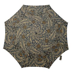 Brown Vintage Background Vintage Floral Pattern Hook Handle Umbrellas (large) by Ndabl3x