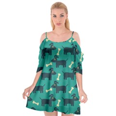 Happy Dogs Animals Pattern Cutout Spaghetti Strap Chiffon Dress by Ket1n9
