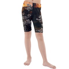 White Flower Kids  Mid Length Swim Shorts by Azkajaya