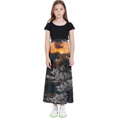 White Flower Kids  Flared Maxi Skirt by Azkajaya