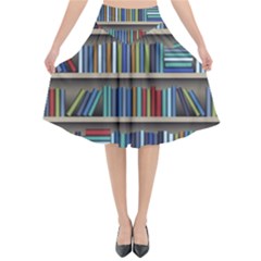 Bookshelf Flared Midi Skirt by Ket1n9