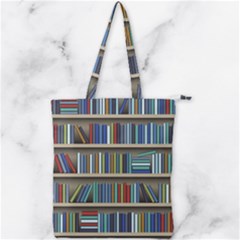 Bookshelf Double Zip Up Tote Bag by Ket1n9