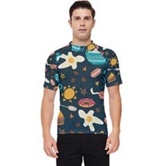 Seamless-pattern-with-breakfast-symbols-morning-coffee Men s Short Sleeve Rash Guard by Ket1n9
