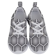 Halftone Tech Hexagons Seamless Pattern Running Shoes by Ket1n9
